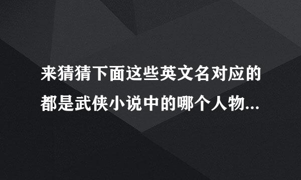 来猜猜下面这些英文名对应的都是武侠小说中的哪个人物.1 don'