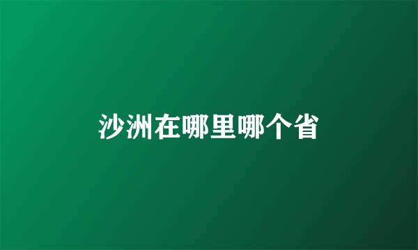 沙洲在哪里哪个省