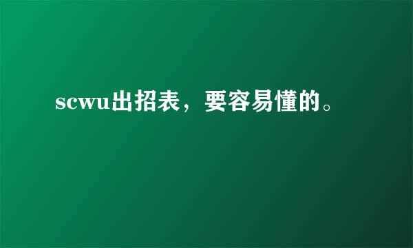 scwu出招表，要容易懂的。