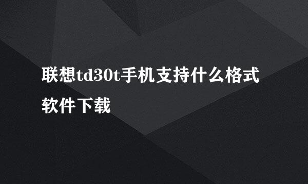 联想td30t手机支持什么格式软件下载