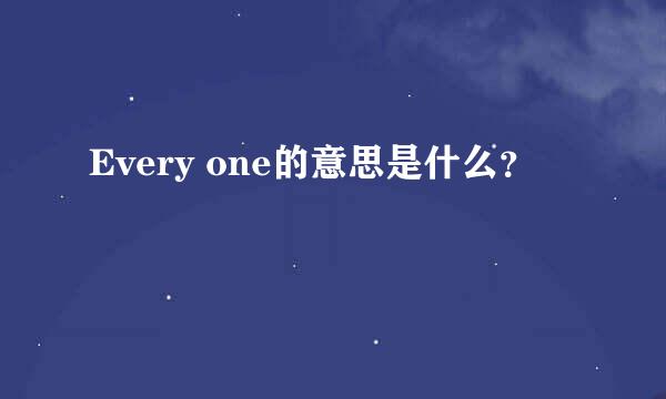 Every one的意思是什么？