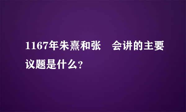 1167年朱熹和张栻会讲的主要议题是什么？