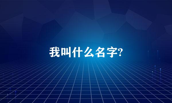 我叫什么名字?