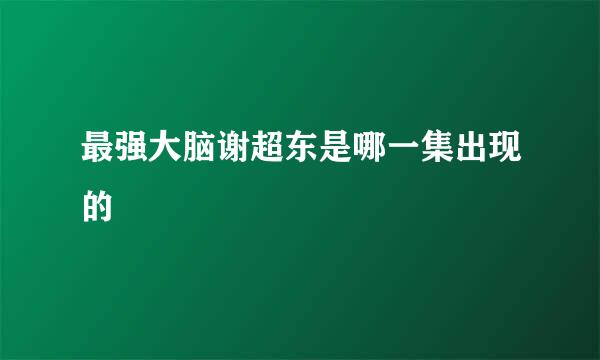 最强大脑谢超东是哪一集出现的