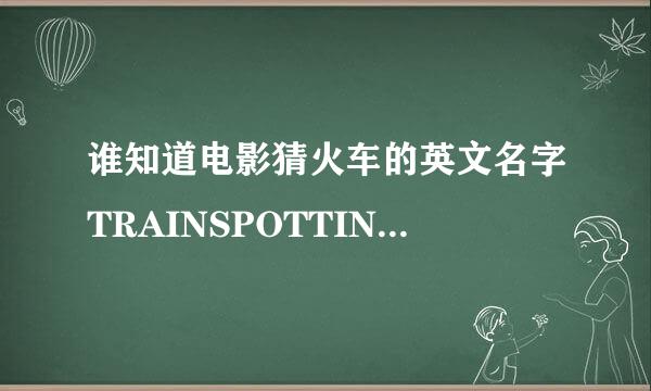 谁知道电影猜火车的英文名字TRAINSPOTTING是什么意思?光查字典不算