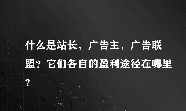 什么是站长，广告主，广告联盟？它们各自的盈利途径在哪里？