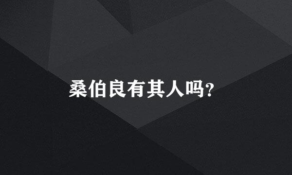 桑伯良有其人吗？