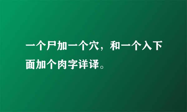 一个尸加一个穴，和一个入下面加个肉字详译。