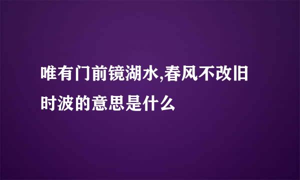 唯有门前镜湖水,春风不改旧时波的意思是什么