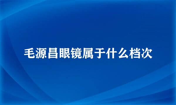 毛源昌眼镜属于什么档次