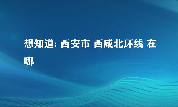 想知道: 西安市 西咸北环线 在哪