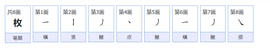 枚的笔顺