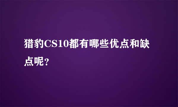 猎豹CS10都有哪些优点和缺点呢？