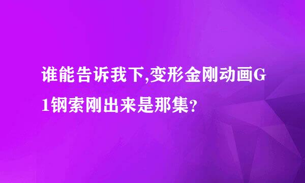 谁能告诉我下,变形金刚动画G1钢索刚出来是那集？