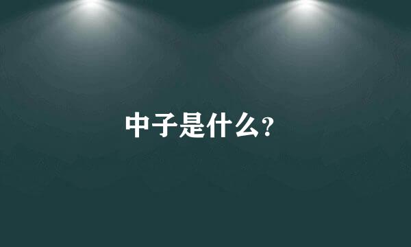 中子是什么？