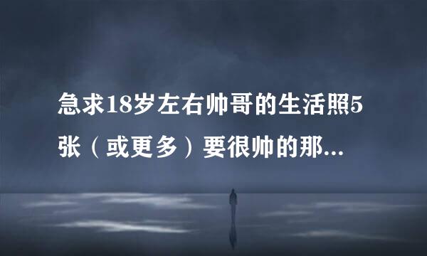 急求18岁左右帅哥的生活照5张（或更多）要很帅的那种、谢谢、