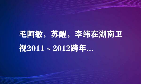 毛阿敏，苏醒，李纬在湖南卫视2011～2012跨年演唱会合唱了什么歌？