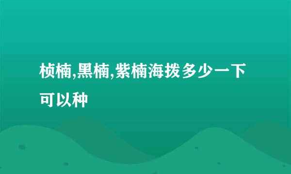 桢楠,黑楠,紫楠海拨多少一下可以种