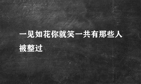 一见如花你就笑一共有那些人被整过