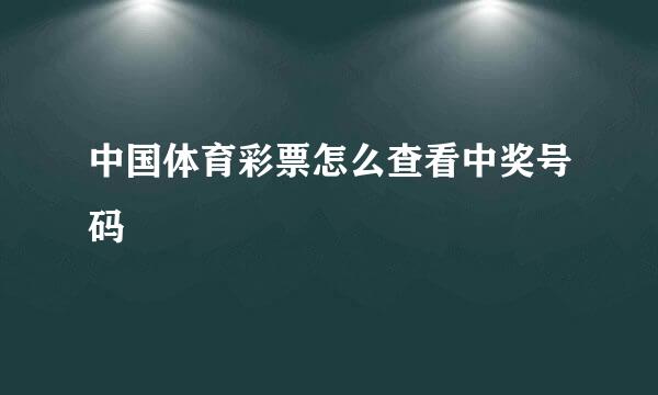 中国体育彩票怎么查看中奖号码