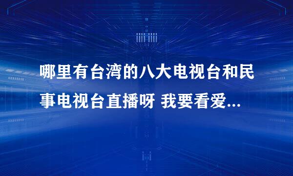 哪里有台湾的八大电视台和民事电视台直播呀 我要看爱似百汇 快点 各位