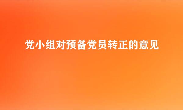 党小组对预备党员转正的意见