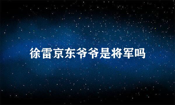 徐雷京东爷爷是将军吗