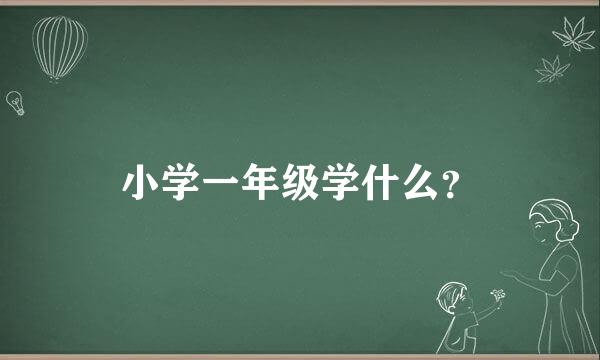 小学一年级学什么？