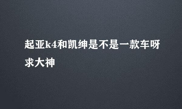 起亚k4和凯绅是不是一款车呀求大神