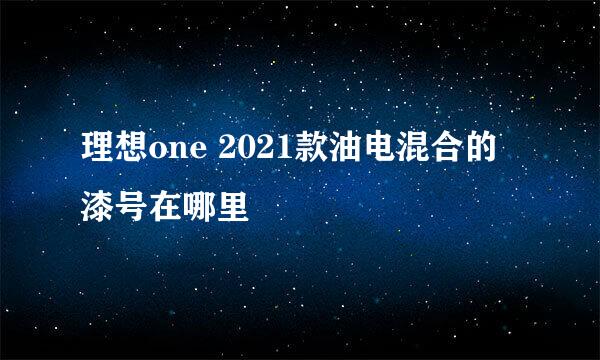 理想one 2021款油电混合的漆号在哪里