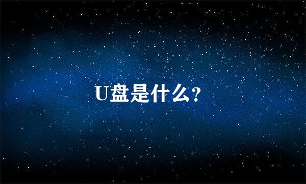 U盘是什么？