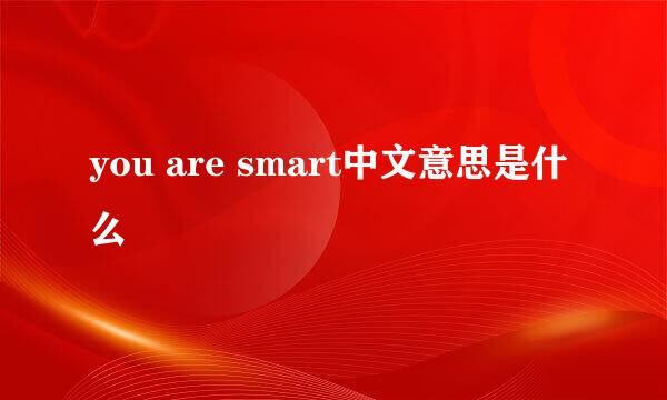 you are smart中文意思是什么