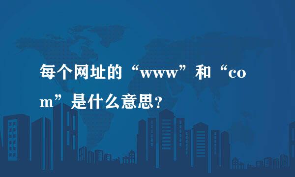 每个网址的“www”和“com”是什么意思？