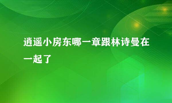 逍遥小房东哪一章跟林诗曼在一起了