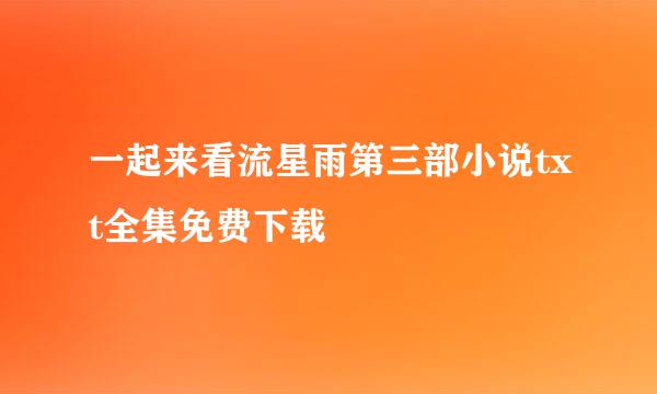 一起来看流星雨第三部小说txt全集免费下载