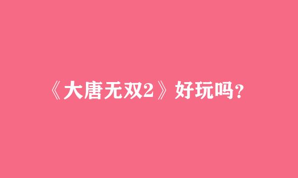 《大唐无双2》好玩吗？