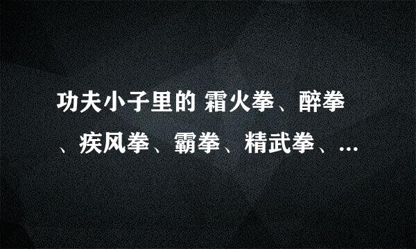 功夫小子里的 霜火拳、醉拳、疾风拳、霸拳、精武拳、龙拳、僵尸拳、以上哪个最厉害？