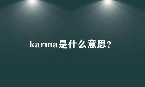 karma是什么意思？