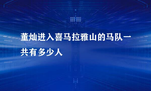 董灿进入喜马拉雅山的马队一共有多少人