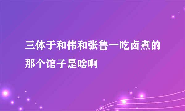 三体于和伟和张鲁一吃卤煮的那个馆子是啥啊