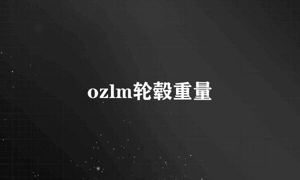 ozlm轮毂重量