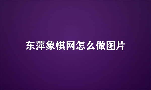 东萍象棋网怎么做图片