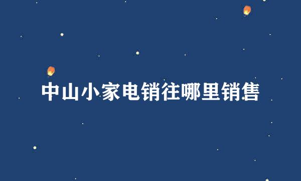 中山小家电销往哪里销售