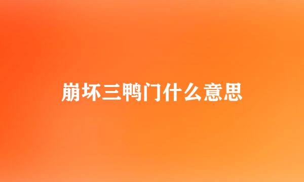 崩坏三鸭门什么意思