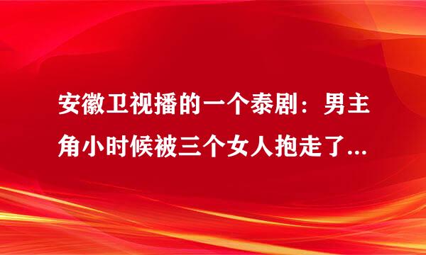 安徽卫视播的一个泰剧：男主角小时候被三个女人抱走了，认其中一个做妈妈，长大后他们又与男孩父亲相遇……