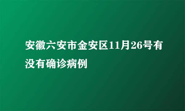 安徽六安市金安区11月26号有没有确诊病例