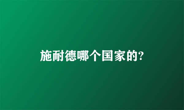 施耐德哪个国家的?