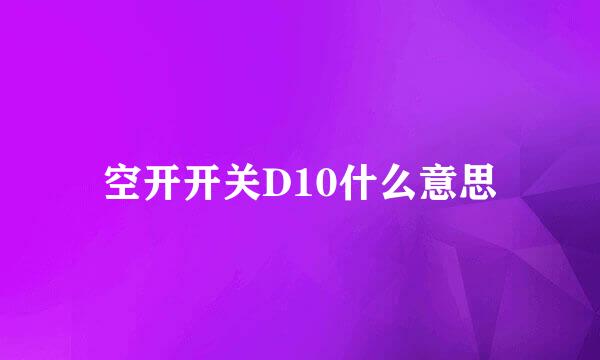 空开开关D10什么意思