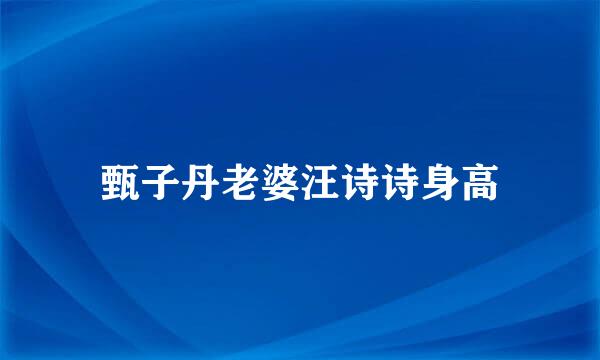 甄子丹老婆汪诗诗身高