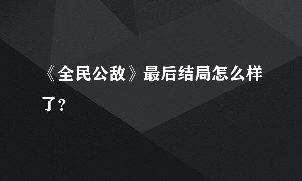 《全民公敌》最后结局怎么样了？